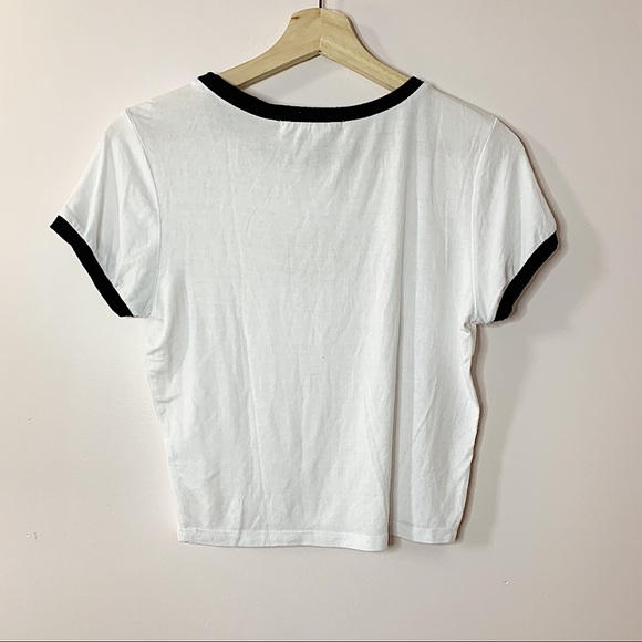 STREETWEAR | White butterfly crop top tee shirt size L - Picture 2 of 6